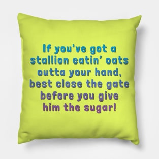 If You've Got a Stallion Eatin' Oats Outta Your Hand... Pillow