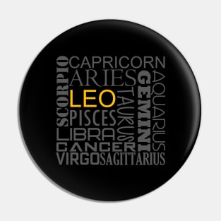 Leo Zodiac Montage Pin