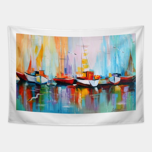 Boats Tapestry by OLHADARCHUKART