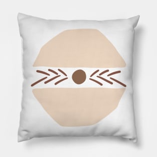 Boho Abstract Shapes Siple Minimalist Nude Brown Design Pillow