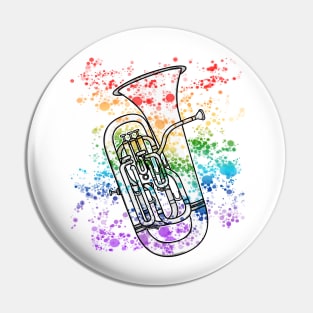 Euphonium Rainbow Colours Euphoniumist Brass Musician Pin