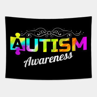 Colorful Jigsaw Puzzle Logo For Autism Awareness Tapestry