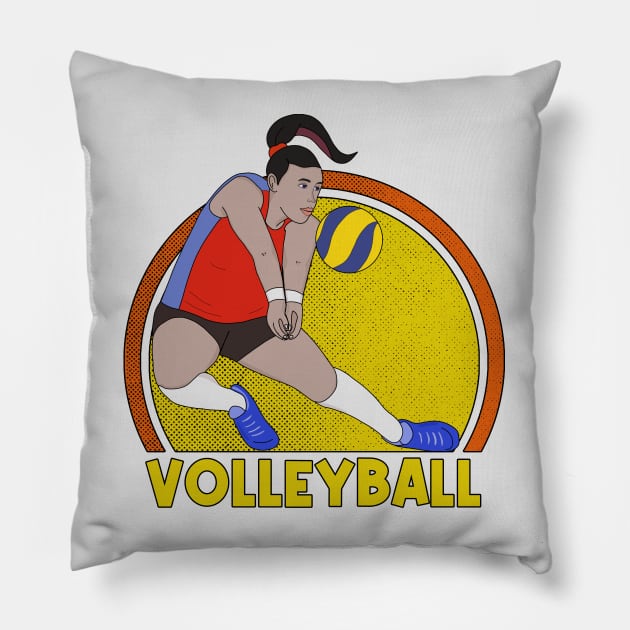 Volleyball Player Pillow by DiegoCarvalho