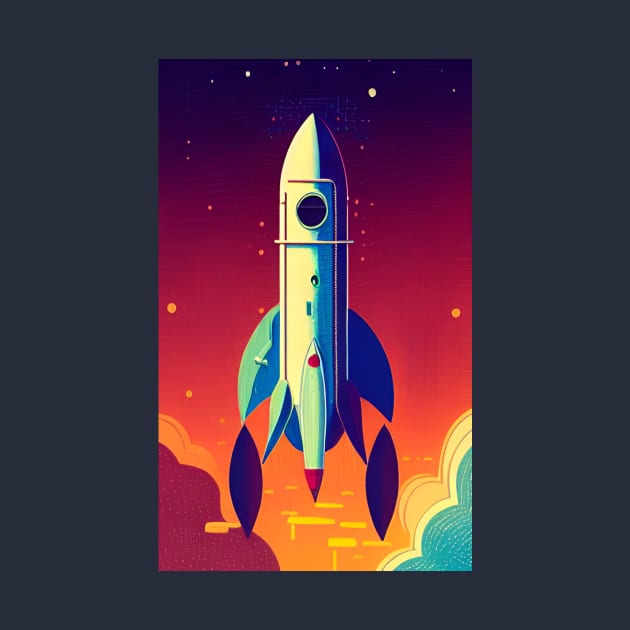 Rocketship artwork by Gaspar Avila