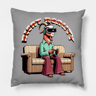 Goat Gamer - Virtual Retro Escape Pillow