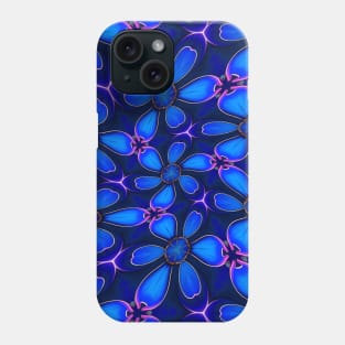 Deep Blue Flower Pattern Phone Case