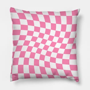 Twisted Checkered Square Pattern - Pink Pillow