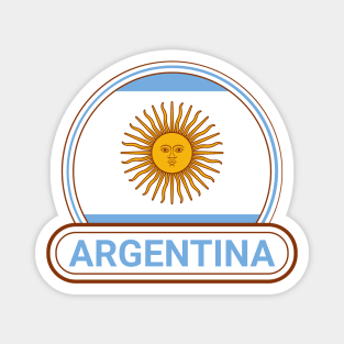 Argentina Country Badge - Argentina Flag Magnet