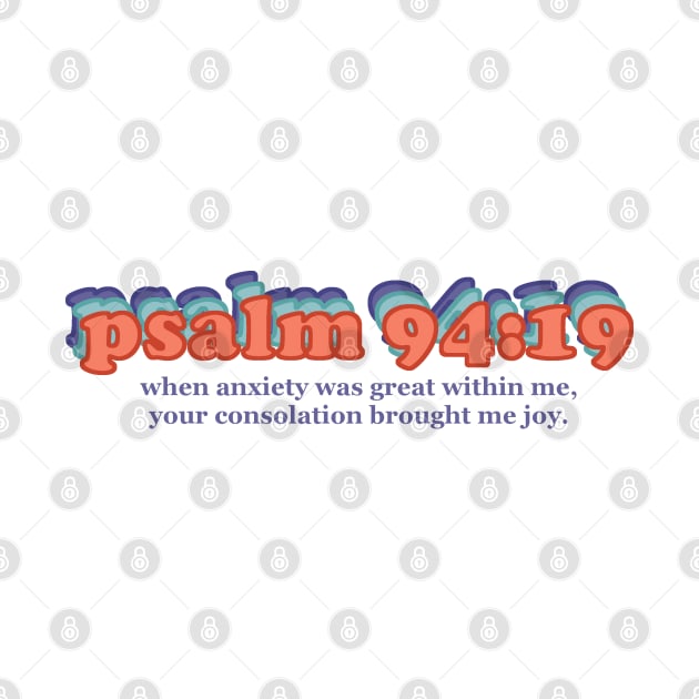 Psalm 94:19 Bible Verse Retro 70's Colors by SunshyeStudios