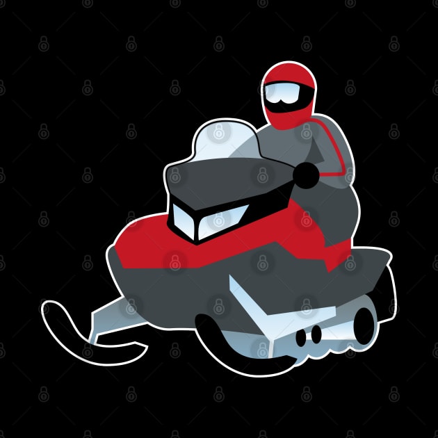 Red Snowmobile by designminds1