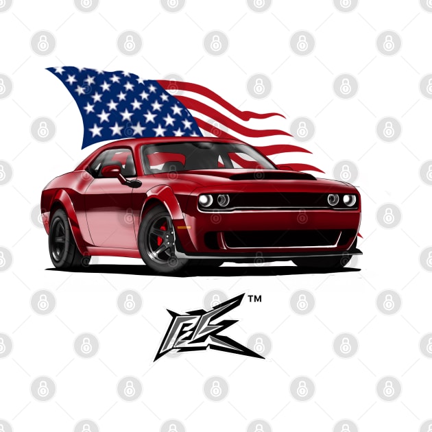 dodge challenger hellcat red by naquash