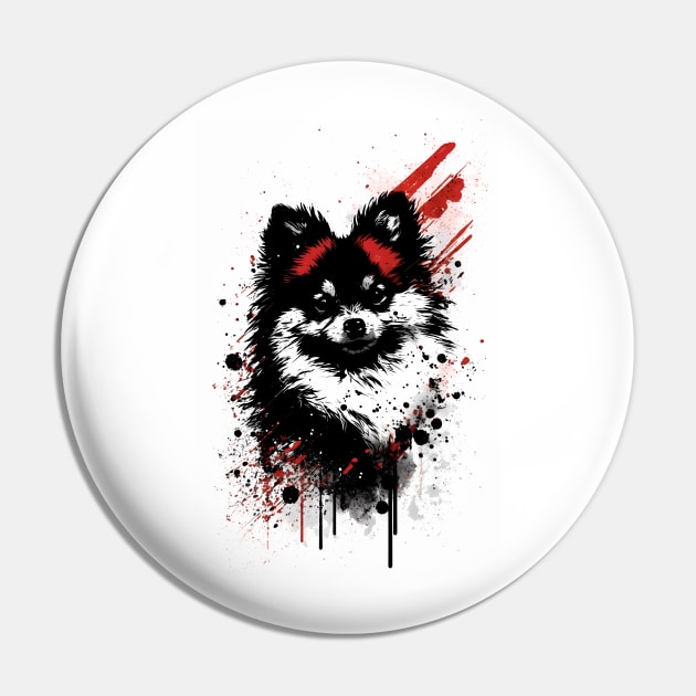 Pomeranian Dog Portrait Pin by TortillaChief