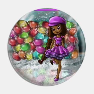 African American Girl and Jellybeans Pin