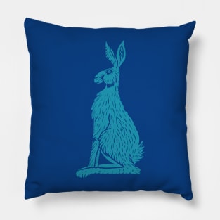 Linocut Rabbit Pillow