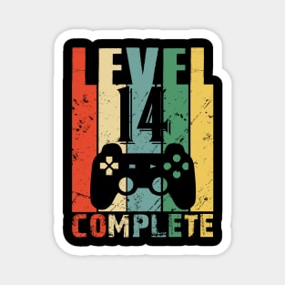 Vintage 14th Wedding Anniversary Level 14 Complete Video Gamer Birthday Gift Ideas Magnet