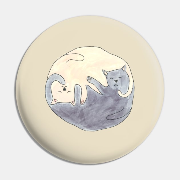 Sleeping Cats Pin by DoodlesAndStuff