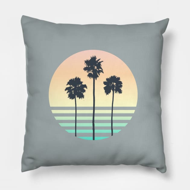 Palm Trees in Sunset Pillow by fuzzyleaf