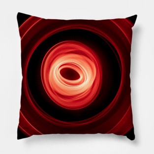 Glowing abstract curved red lines Pillow