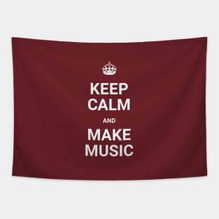 Keep Calm And Make Music - Red Tapestry