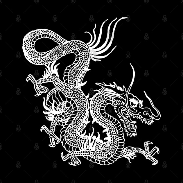White Chinese Dragon by EddieBalevo