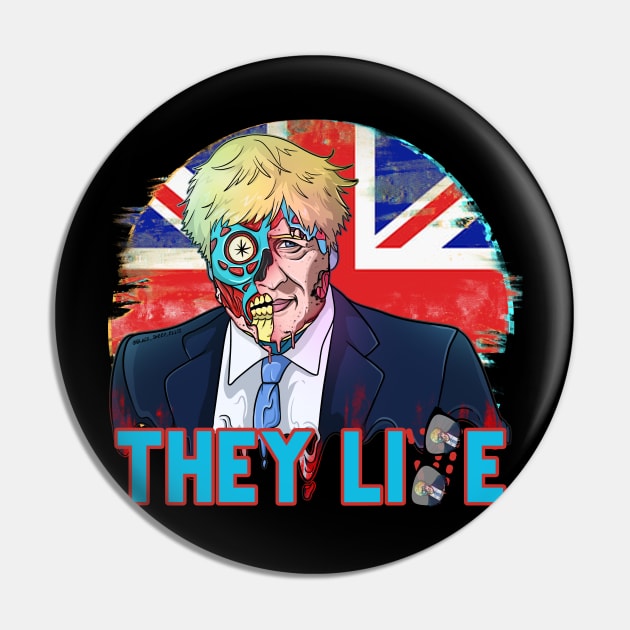 Obey Bojo Boris Uk Politicians THEY LIE Live for Freedom Funny Zombie Pin by Trendy Black Sheep