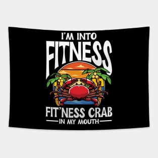 I'm Into Fitness , Fit'ness Crab in My Mouth Tapestry