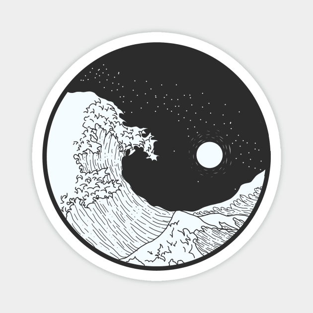 Great wave - Yin Yang Magnet by JordanFoo