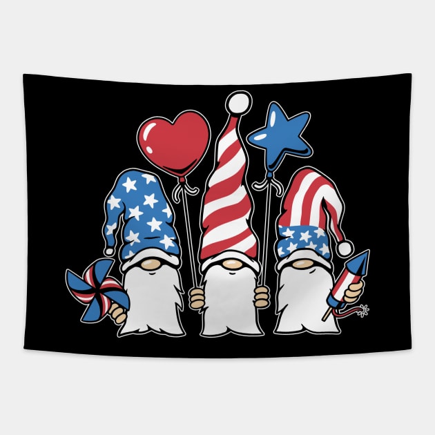 Patriotic Gnomes' Firework Fiesta Tapestry by Life2LiveDesign