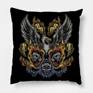 burning skull head Pillow