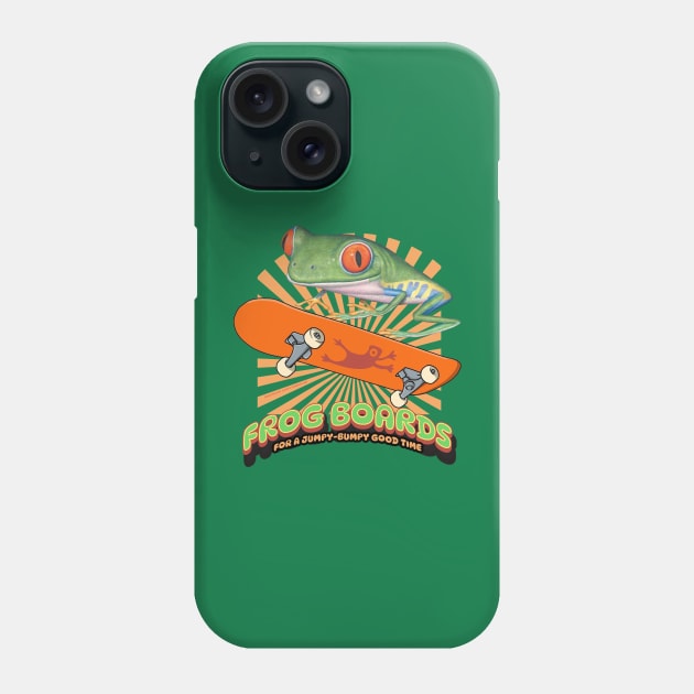 Funny Cute Red Eyed Tree Frog Skateboard Phone Case by Danny Gordon Art