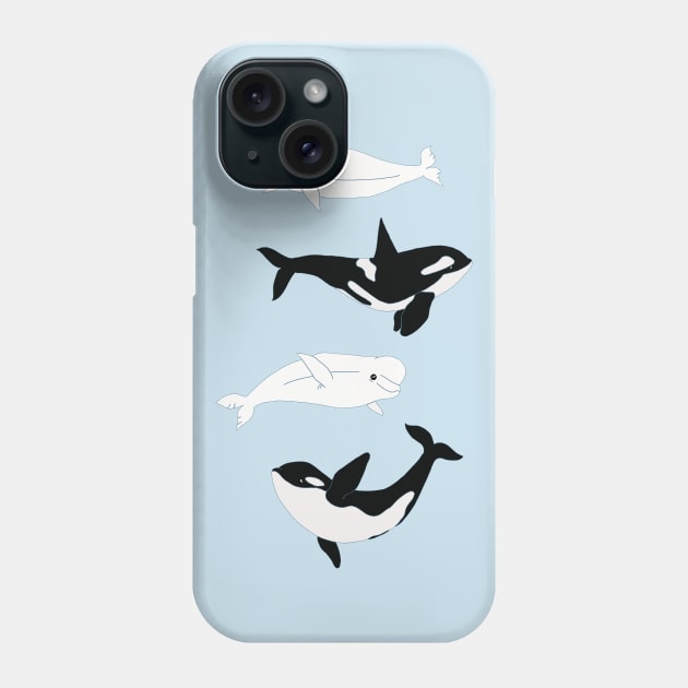 Orcas & Belugas Phone Case by tangerinetane