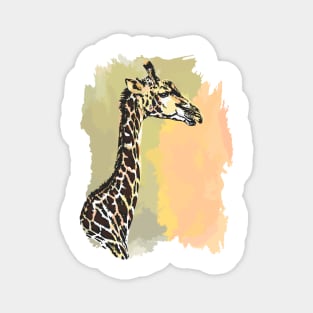 Giraffe Line & Wash Watercolor Painting for Giraffe Fans Magnet