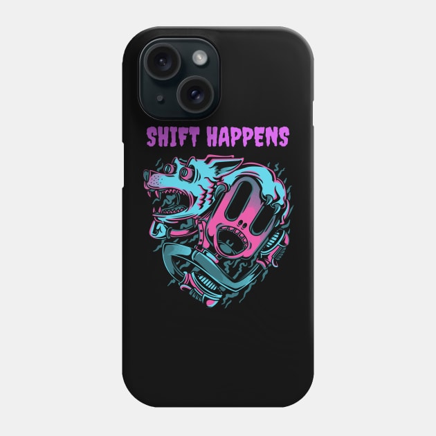 Shift Happens Crazy Werewolf Neon Variant Phone Case by Figmenter