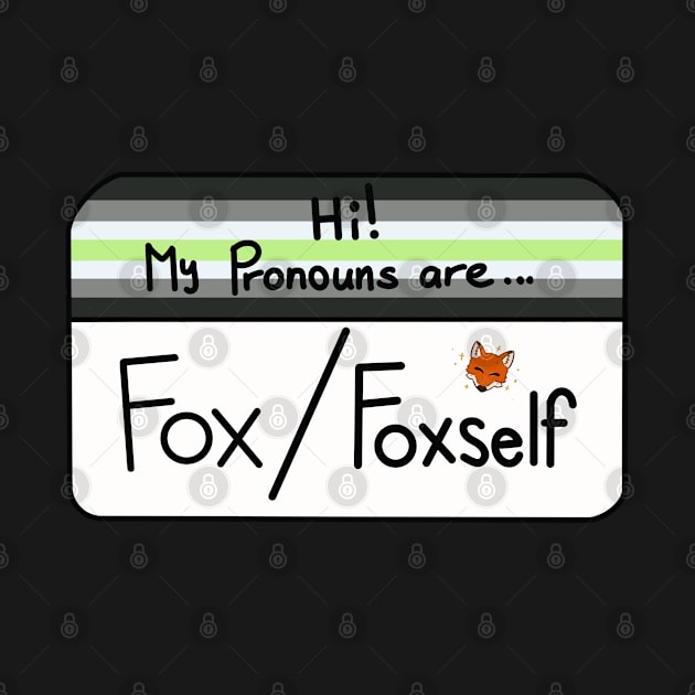 Hi my pronouns are - fox foxself - agender pride by Beelixir Illustration