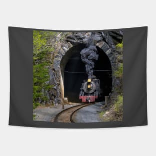 Steam Locomotive leaving a tunnel Tapestry