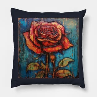 Art Brut Orange Rose Pillow