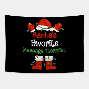 Santa's Favorite Massage Therapist Funny Christmas Pajamas Tapestry