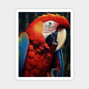 Amazing Zoo Macaw in Oil Paint Hyperrealism Magnet