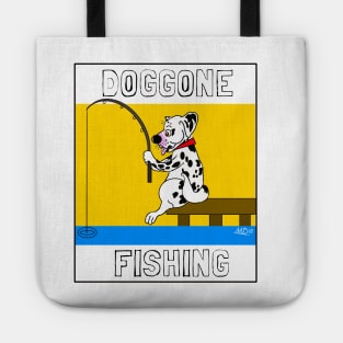 DOGGONE FISHING DALMATION CARTOON Tote