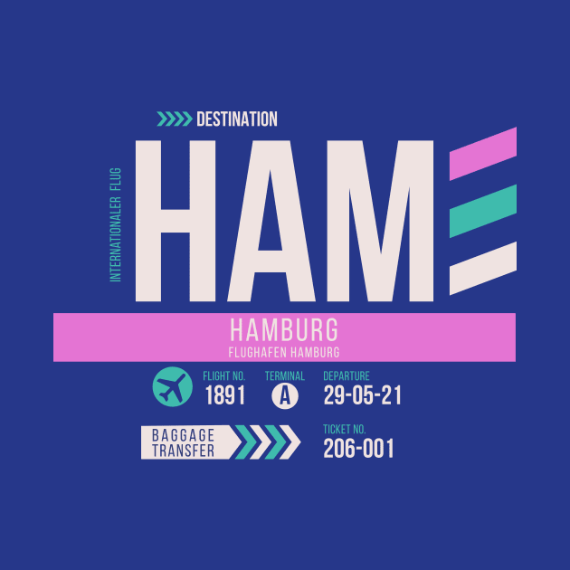 Hamburg (HAM) Airport Code Baggage Tag by SLAG_Creative