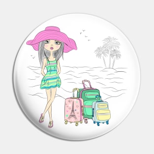 Hipster traveler girl Pin