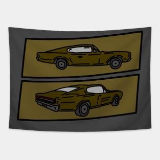 classic muscle car vintage illustration Tapestry