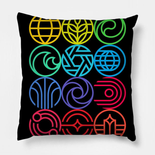 Epcot Logos Pillow by GrizzlyPeakApparel