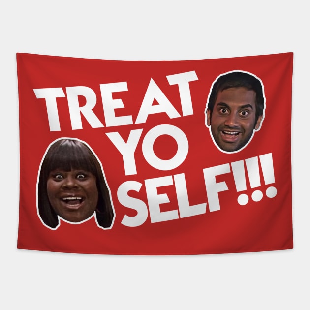 TREAT YO SELF! Parks and Rec Fan Design Tapestry by darklordpug