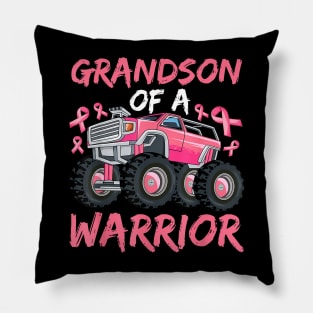 Truck Grandson Of A Warrior Breast Cancer Pink Ribbon Pillow