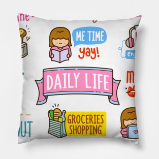 Sunshine Girl daily routine stickers set Pillow