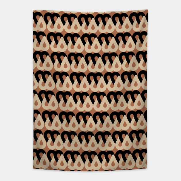 Terracotta Retro Pattern Tapestry by JuncaArtPrints