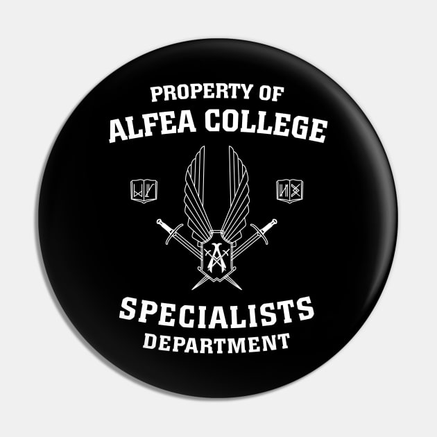 Property of Alfea College: Specialists Department Pin by BadCatDesigns