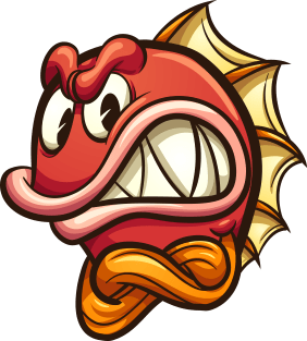 Red angry fish Magnet