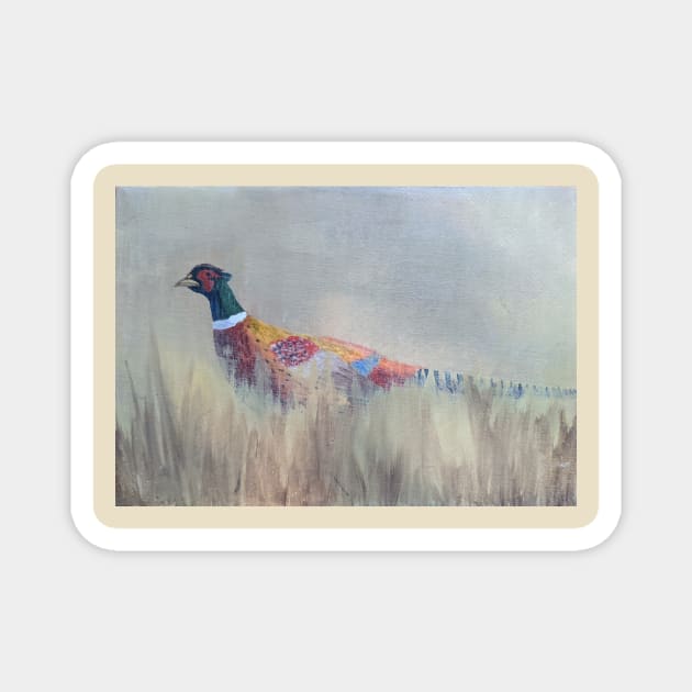 Pheasant in the Field Magnet by Matt Starr Fine Art